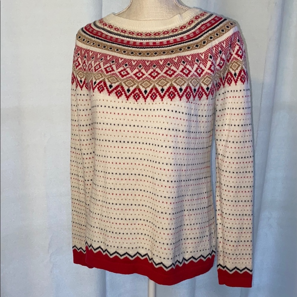 Talbots fair isle Striped Knit Sweater
